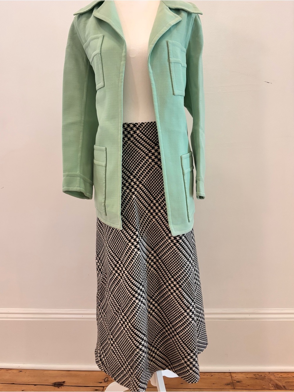 Willi Smith plaid chevron maxi skirt